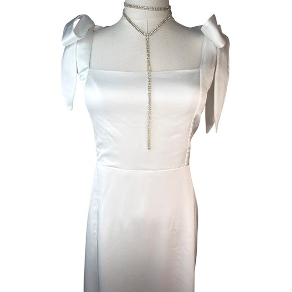 Show Me Your Mumu White Midi Dress With Bow Tie Straps & Smocked Back NWOT - Picture 8 of 16